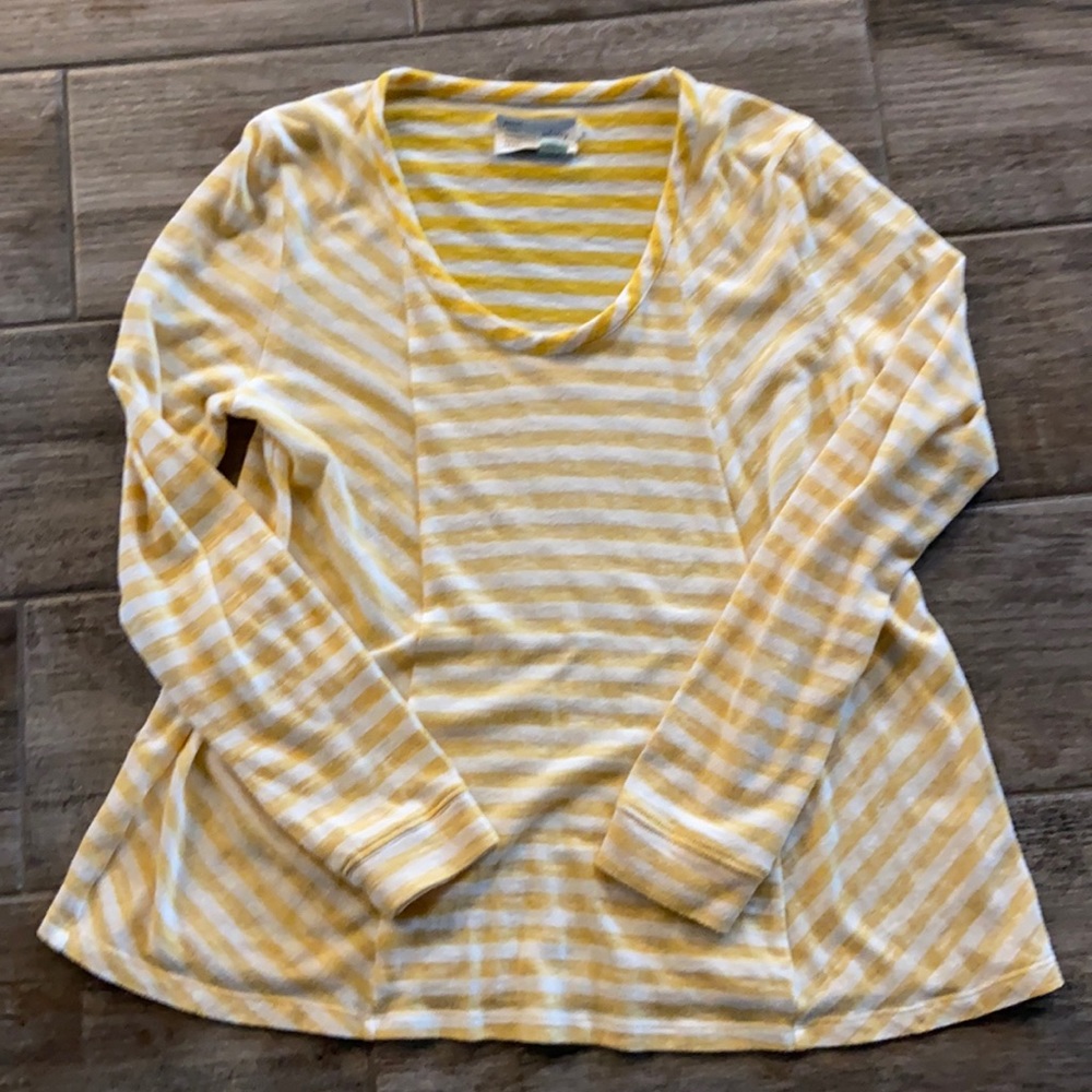 Anthropologie Saturday Sunday yellow stripe top
